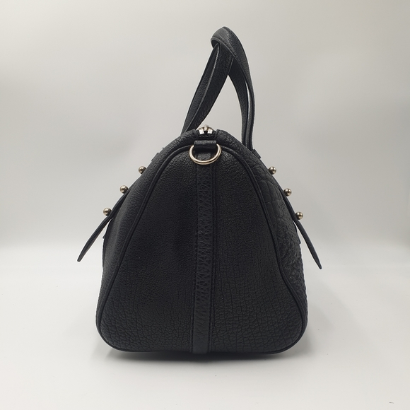 EXTRA 30% OFF🖤Alexander Wang Boston Bag Black Pebbled Leather Gold Tone Handbag - Picture 12 of 16